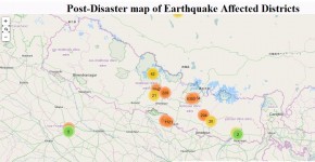 Survey Department Prepared Post-Disaster map of Earthquake Affected Districts